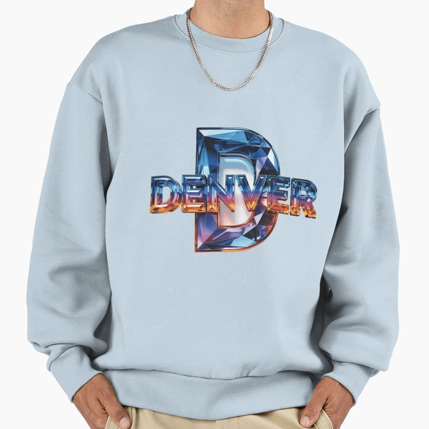 Denver Gemstone Logo Sweatshirt - Fun Novelty Design for Adults - T-Shirt, Sweatshirt, Hoodie