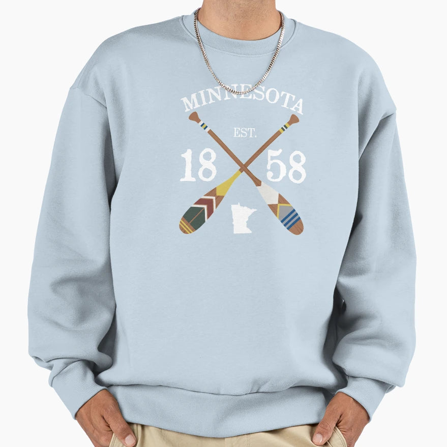 Paddle Minnesota Mn Lake Life Painted Sweatshirt - Custom Art Print Unisex - T-Shirt, Sweatshirt, Hoodie