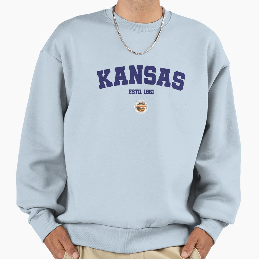 Kansas State Sweatshirt - Unique Graphic for Adults - T-Shirt, Sweatshirt, Hoodie