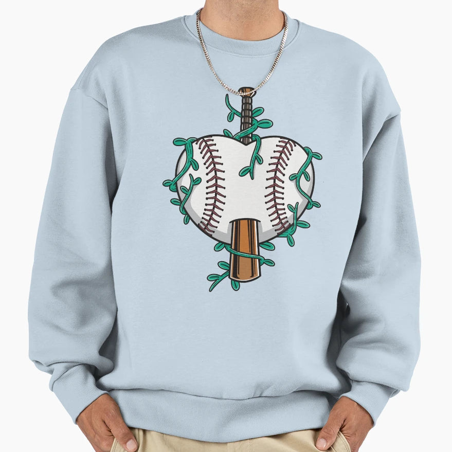 I Love Baseball Sweatshirt - Novelty Apparel for Adults - T-Shirt, Sweatshirt, Hoodie