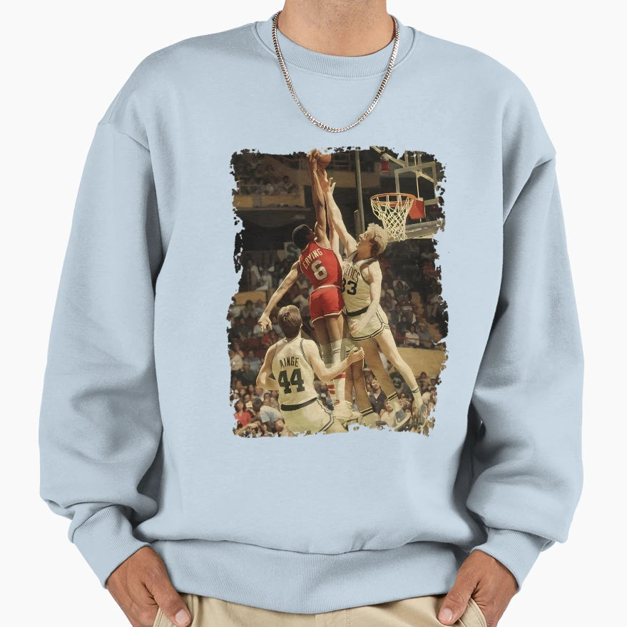 Larry Bird Vs Julius Erving Sweatshirt - Novelty Apparel for Adults - T-Shirt, Sweatshirt, Hoodie