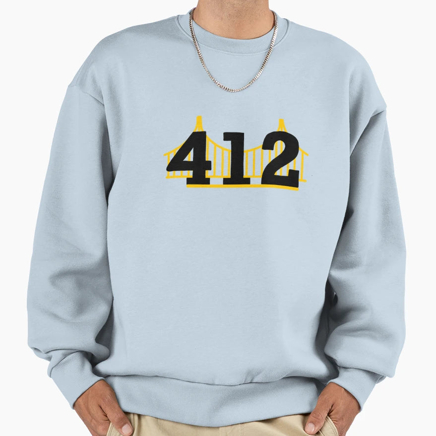 412 Pittsburgh Bridge Sweatshirt - Aesthetic Graphic Men Women - T-Shirt, Sweatshirt, Hoodie