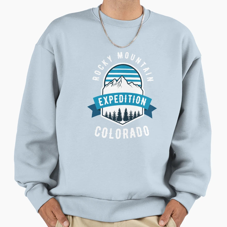 Rocky Mountain Expedition Colorado Sweatshirt - Minimalist Print Unisex - T-Shirt, Sweatshirt, Hoodie