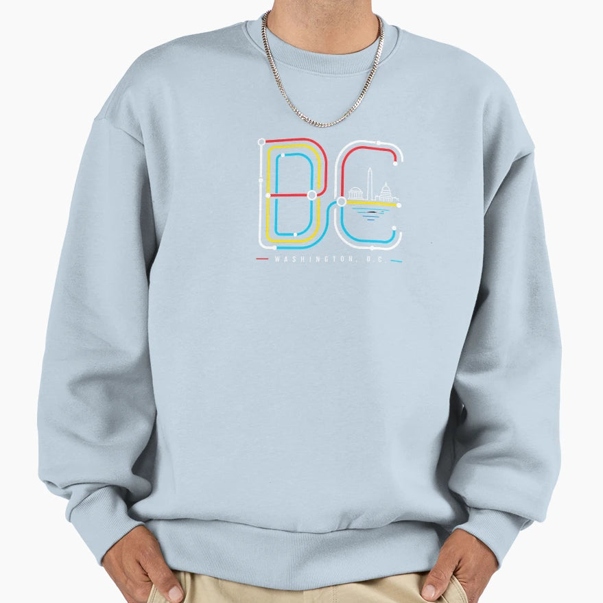 Dc Washington Dc Subway Map Transit Sweatshirt - Graphic Print Men Women - T-Shirt, Sweatshirt, Hoodie