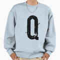 Worn Letter Q Sweatshirt - Aesthetic Graphic Men Women - T-Shirt, Sweatshirt, Hoodie