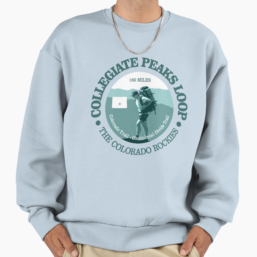 Collegiate Peaks Loop T Sweatshirt - Minimalist Print for Adults - T-Shirt, Sweatshirt, Hoodie