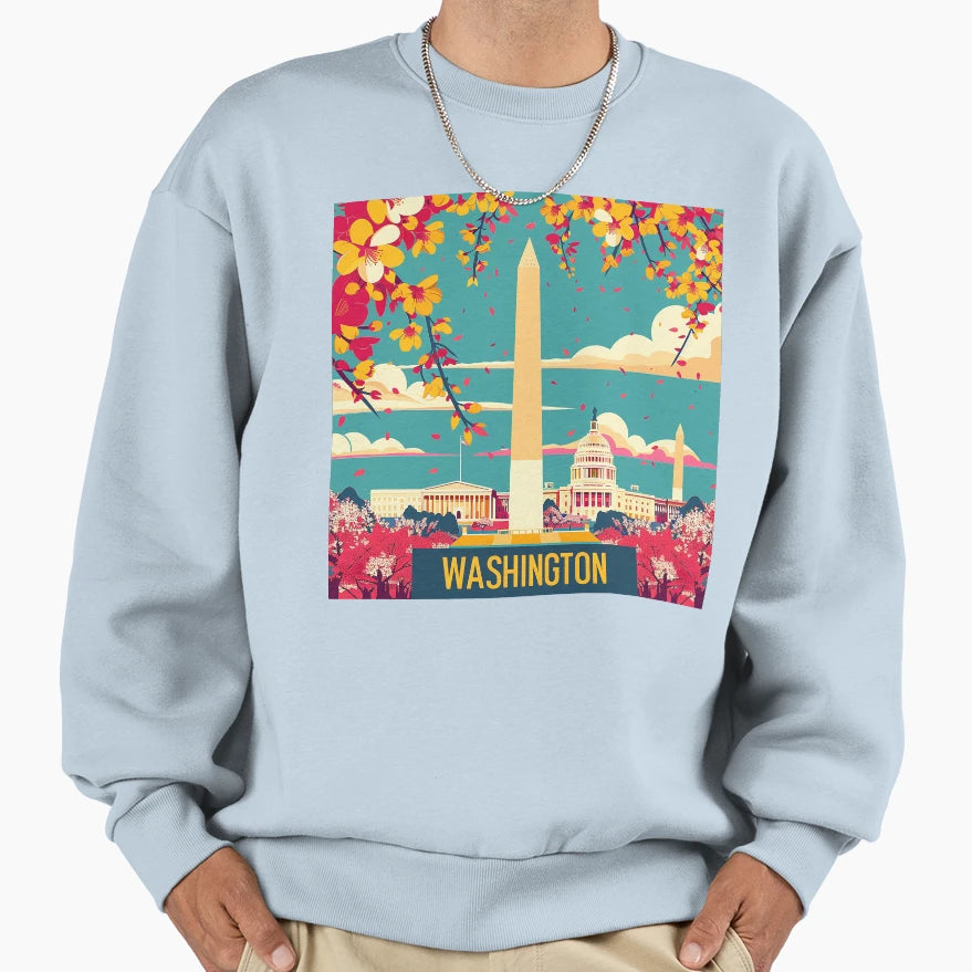 Washington Washington Vector Art Sweatshirt - Unique Graphic for Adults - T-Shirt, Sweatshirt, Hoodie