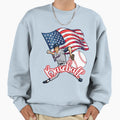 American Flag Baseball Pitcher Sweatshirt - Fun Novelty Design Unisex - T-Shirt, Sweatshirt, Hoodie