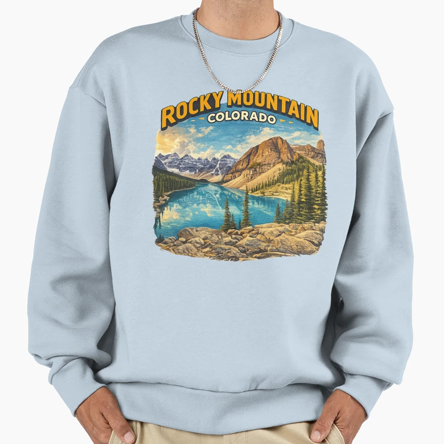 Rocky Mountain Colorado Sweatshirt - Trendy Graphic for Adults - T-Shirt, Sweatshirt, Hoodie