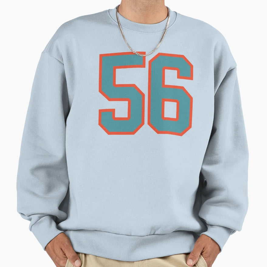 56 Number Aqua Orange Lucky Sports Sweatshirt - Novelty Apparel Unisex - T-Shirt, Sweatshirt, Hoodie