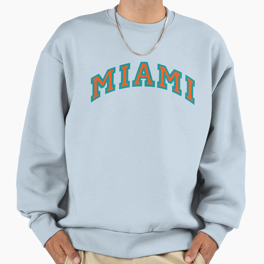 Miami Varsity Spellout Sweatshirt - Aesthetic Graphic Unisex - T-Shirt, Sweatshirt, Hoodie