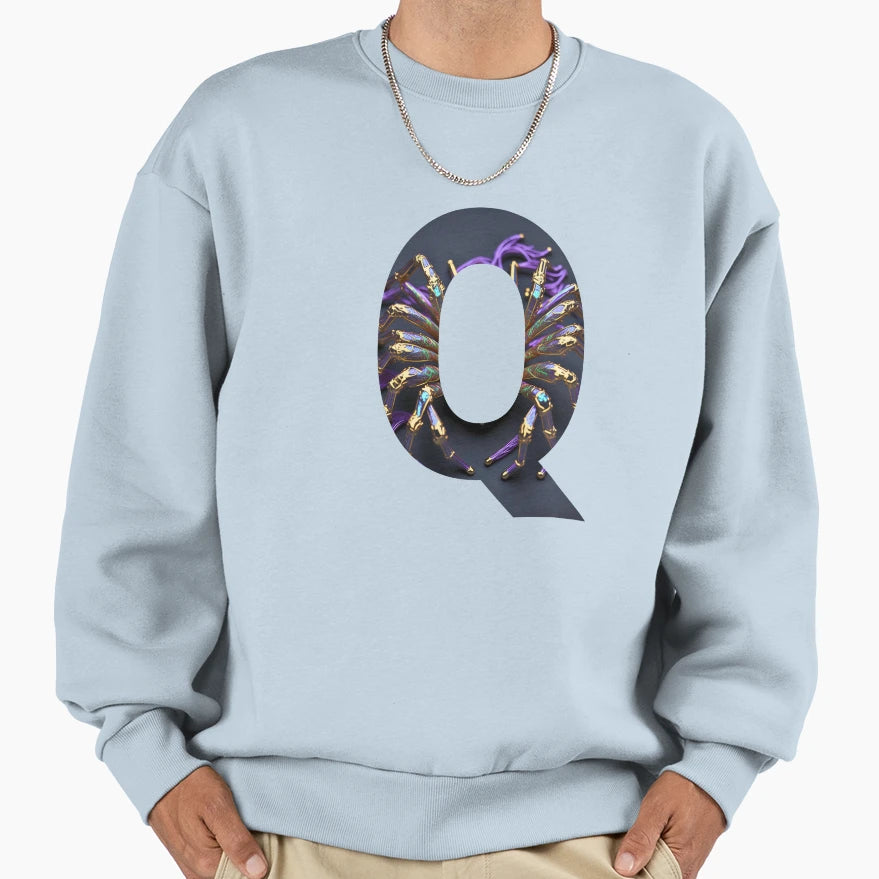 My Name Starts Q 1 Q Alphabet Sweatshirt - Casual Everyday Wear Men Women - T-Shirt, Sweatshirt, Hoodie