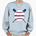 Minnesota Throwback Baseball Crossed Sweatshirt - Minimalist Print Unisex - T-Shirt, Sweatshirt, Hoodie