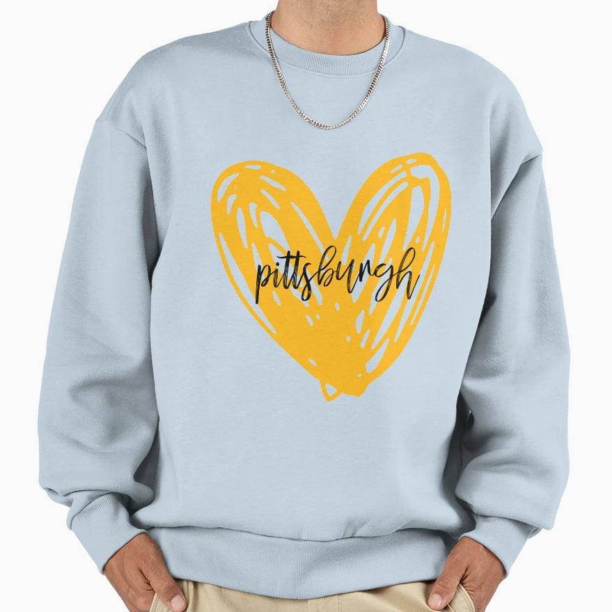 Pittsburgh Heart Sweatshirt - Trendy Graphic Unisex - T-Shirt, Sweatshirt, Hoodie