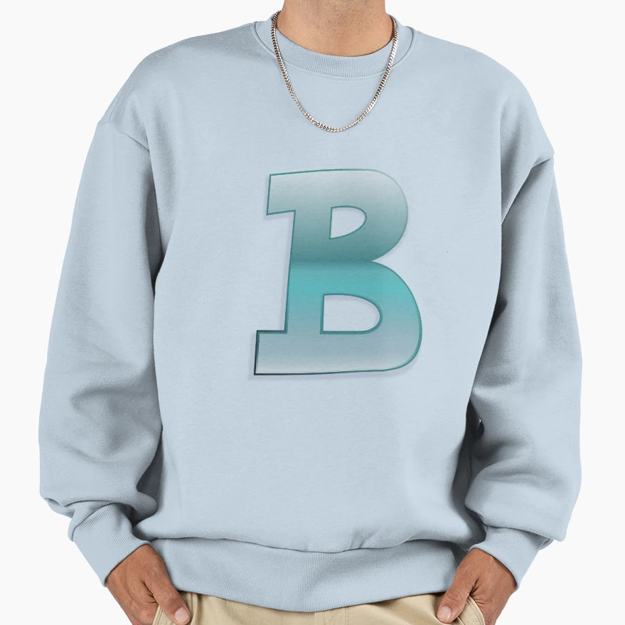 Letter B Sweatshirt - Minimalist Print Men Women - T-Shirt, Sweatshirt, Hoodie