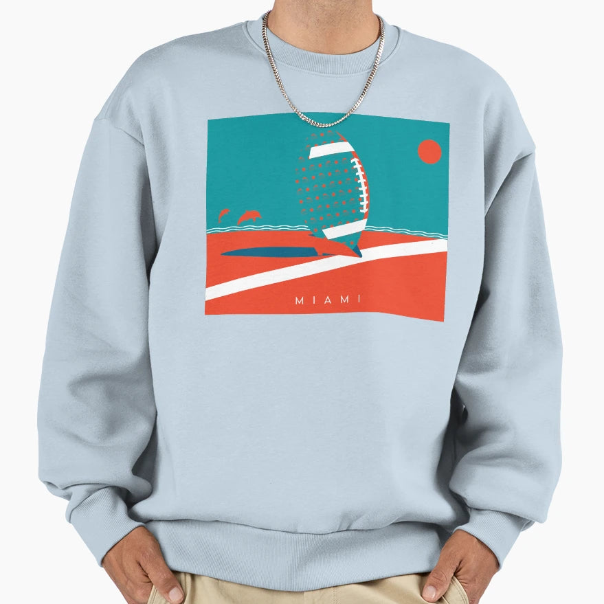 Miami Florida Nfl Fan Art Sweatshirt - Casual Everyday Wear for Adults - T-Shirt, Sweatshirt, Hoodie