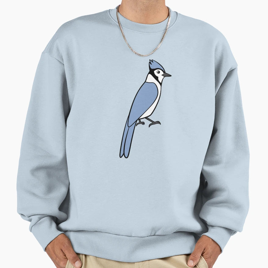 Blue Jay Bird Illustration Sweatshirt - Graphic Print for Adults - T-Shirt, Sweatshirt, Hoodie