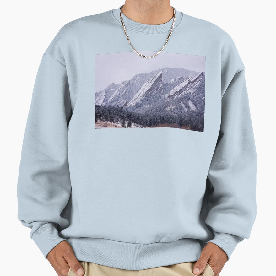 Snow Dusted Flatirons Sweatshirt - Novelty Apparel Men Women - T-Shirt, Sweatshirt, Hoodie