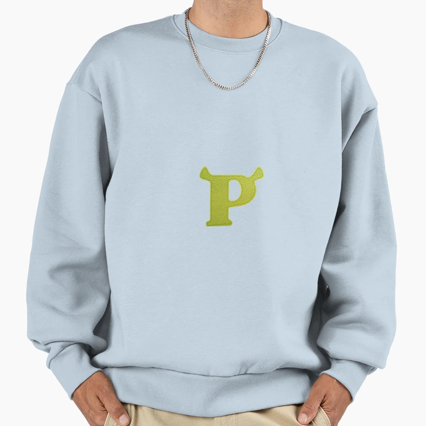 Shrek Letter O Name Sweatshirt - Fun Novelty Design for Adults - T-Shirt, Sweatshirt, Hoodie