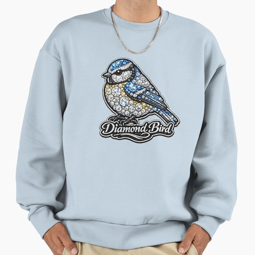 Blue Tit Diamond Bird Series Sweatshirt - Trendy Graphic Men Women - T-Shirt, Sweatshirt, Hoodie