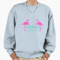 Miami Usa Flamingo Bird America Sweatshirt - Casual Everyday Wear Unisex - T-Shirt, Sweatshirt, Hoodie