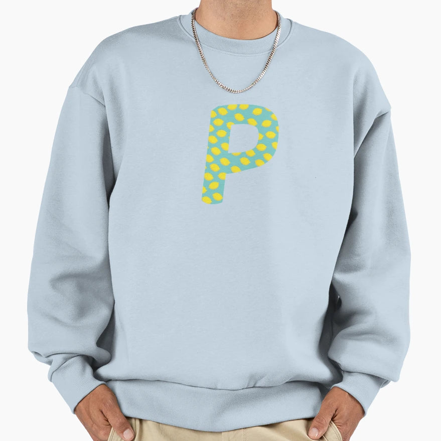 Lemon Summer Monogram Alphabet Sweatshirt - Novelty Apparel Men Women - T-Shirt, Sweatshirt, Hoodie