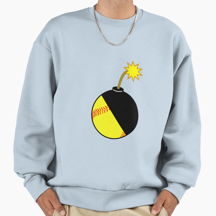 Softball Bomb Sweatshirt - Novelty Apparel for Adults - T-Shirt, Sweatshirt, Hoodie