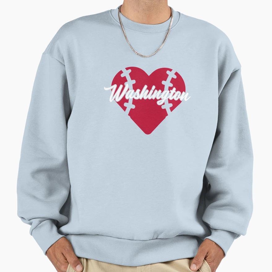 Washington Dc I Love Baseball Sweatshirt - Minimalist Print Men Women - T-Shirt, Sweatshirt, Hoodie