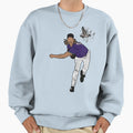 Randy Johnson Hits Bird Sweatshirt - Novelty Apparel for Adults - T-Shirt, Sweatshirt, Hoodie