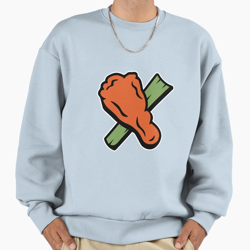 Buffalo Chicken Wing Drumstick And Sweatshirt - Novelty Apparel Men Women - T-Shirt, Sweatshirt, Hoodie