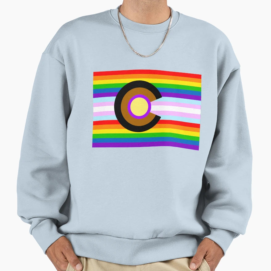 Rainbow Pride Colorado Flag Sweatshirt - Novelty Apparel Unisex - T-Shirt, Sweatshirt, Hoodie