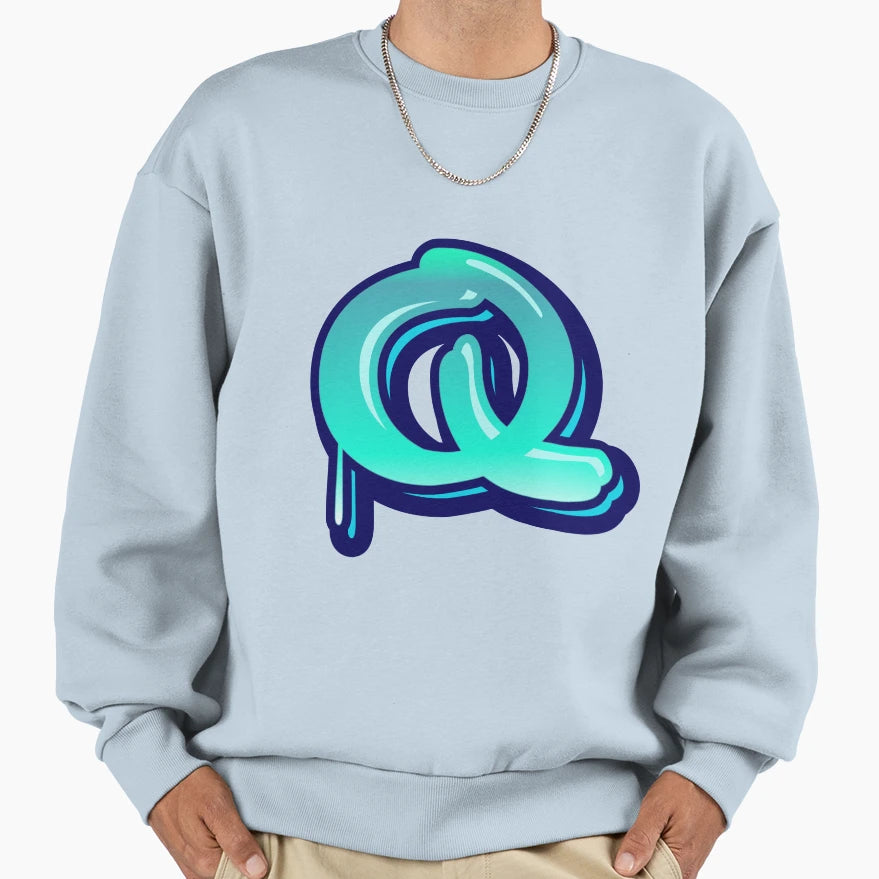 Alphabet Q Graffiti Letters Sweatshirt - Fun Novelty Design for Adults - T-Shirt, Sweatshirt, Hoodie