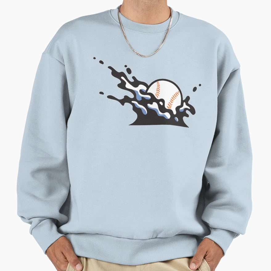 Baseball Home Run Splash Down Sweatshirt - Aesthetic Graphic Unisex - T-Shirt, Sweatshirt, Hoodie