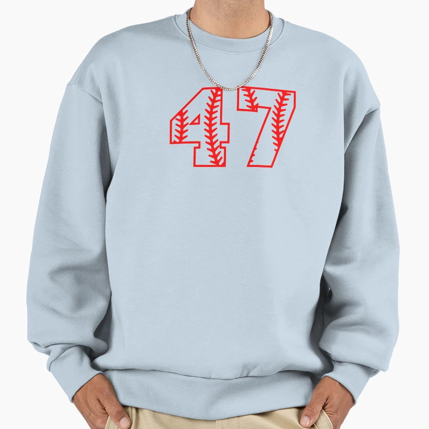 Baseball Number 47 Sweatshirt - Custom Art Print Unisex - T-Shirt, Sweatshirt, Hoodie