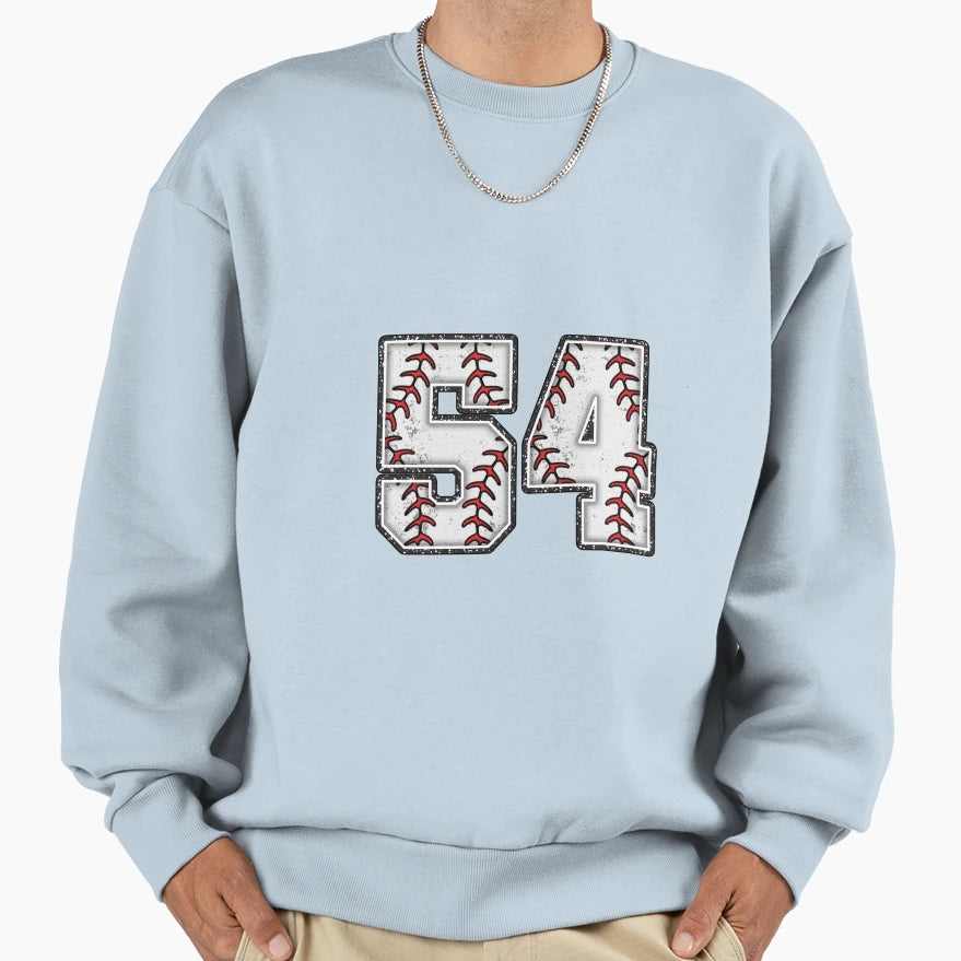Baseball Number 54 Sweatshirt - Custom Art Print for Adults - T-Shirt, Sweatshirt, Hoodie
