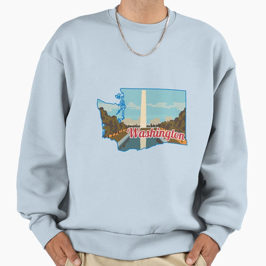 Washington Usa State Gift Sweatshirt - Fun Novelty Design for Adults - T-Shirt, Sweatshirt, Hoodie