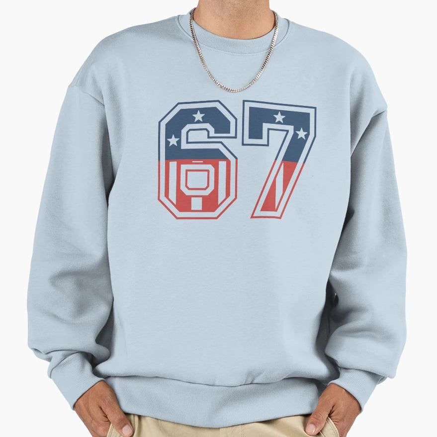 Number 67 Usa Sweatshirt - Minimalist Print Men Women - T-Shirt, Sweatshirt, Hoodie