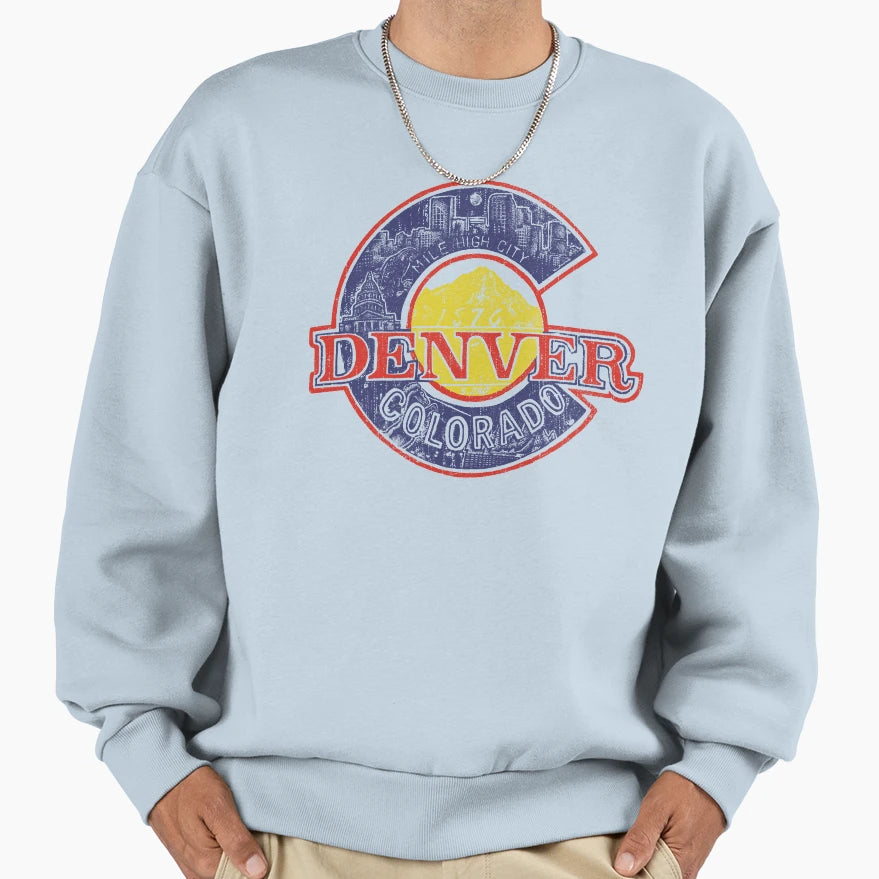 Denver Colorado Flag Sweatshirt - Graphic Print Unisex - T-Shirt, Sweatshirt, Hoodie