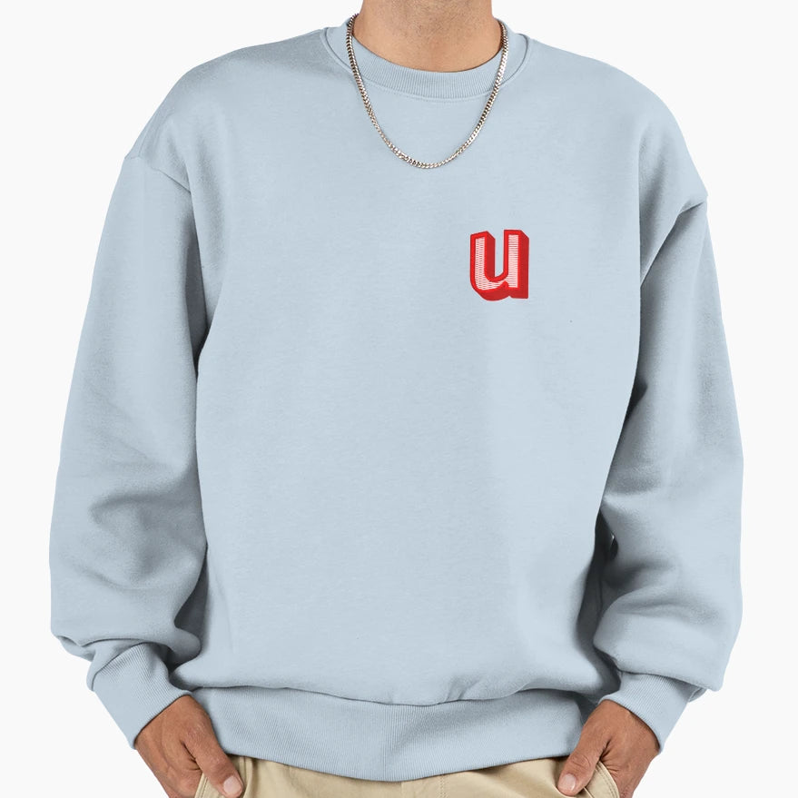 3D Alphabet Letter U Bold Sweatshirt - Fun Novelty Design for Adults - T-Shirt, Sweatshirt, Hoodie