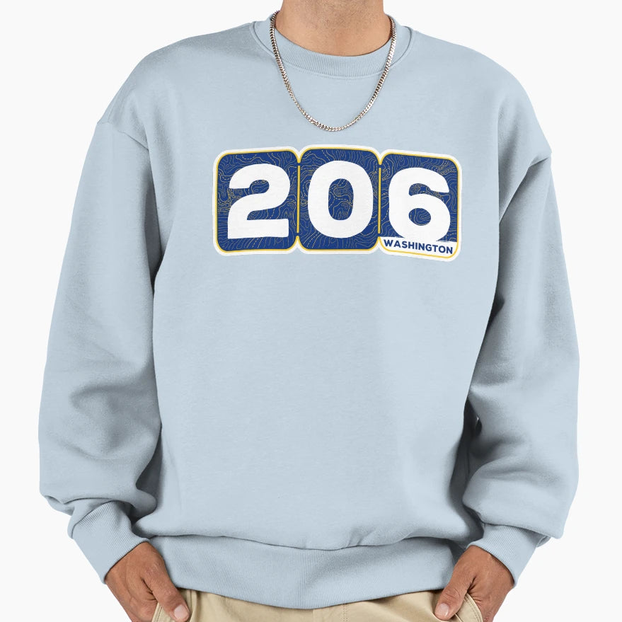 Area Code 206 Pt 3 Sweatshirt - Trendy Graphic for Adults - T-Shirt, Sweatshirt, Hoodie