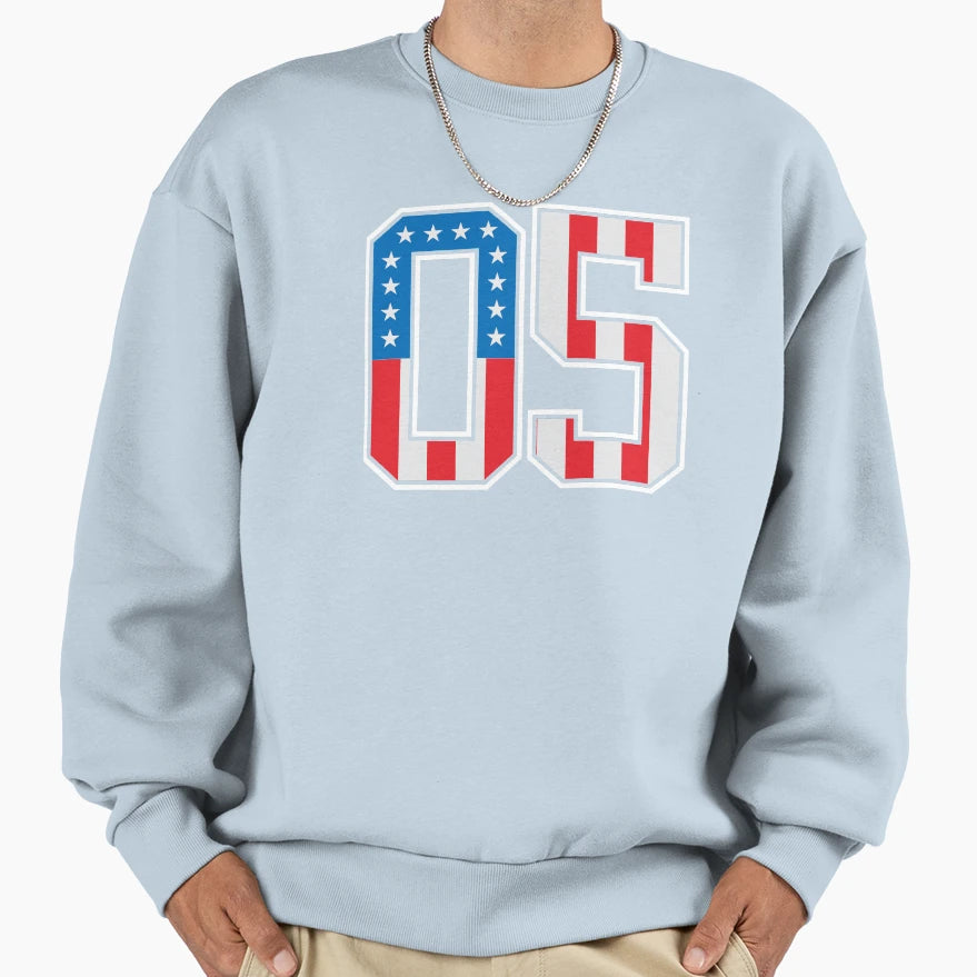Number 5 American Classy Number Sweatshirt - Fun Novelty Design for Adults - T-Shirt, Sweatshirt, Hoodie