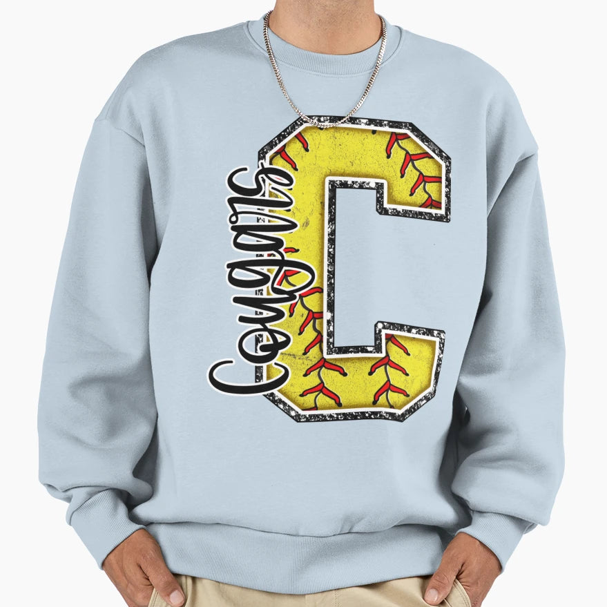 Cougars Softball Mom Game Day Sweatshirt - Novelty Apparel Men Women - T-Shirt, Sweatshirt, Hoodie