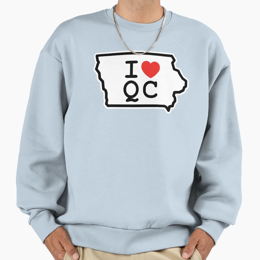 I Love Quad Cities Sweatshirt - Novelty Apparel for Adults - T-Shirt, Sweatshirt, Hoodie