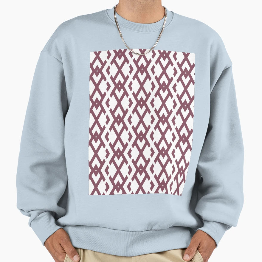 Deep Purple And White Diamond Zig Zag Sweatshirt - Trendy Graphic Unisex - T-Shirt, Sweatshirt, Hoodie