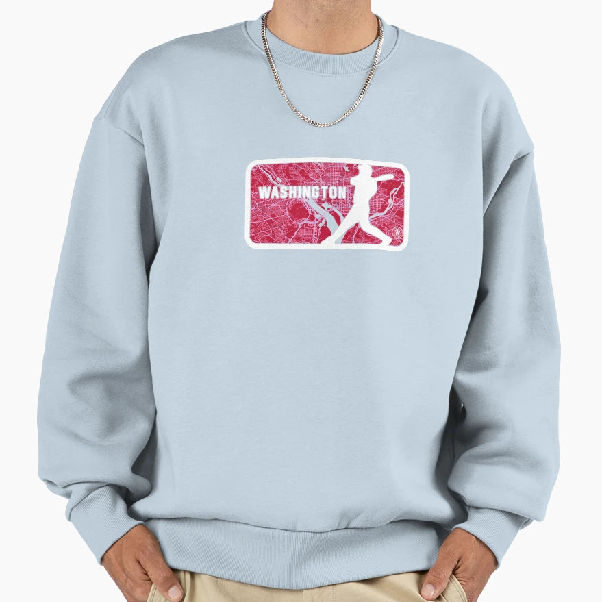 Washington Baseball Player Street Sweatshirt - Minimalist Print for Adults - T-Shirt, Sweatshirt, Hoodie