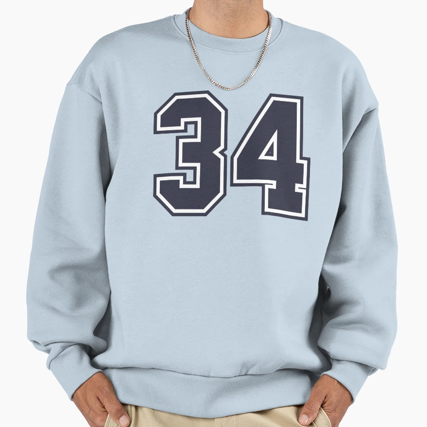 34 Sports Number Thirty Four Sweatshirt - Graphic Print Unisex - T-Shirt, Sweatshirt, Hoodie
