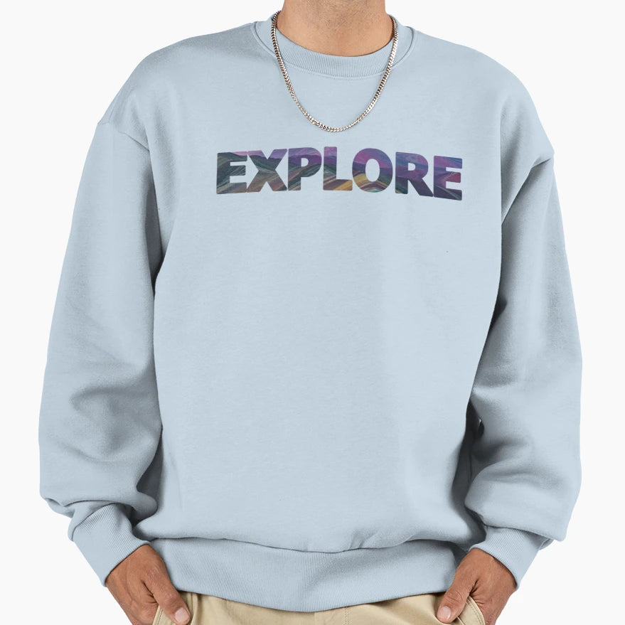 Explore Adventure Sweatshirt - Minimalist Print Unisex - T-Shirt, Sweatshirt, Hoodie