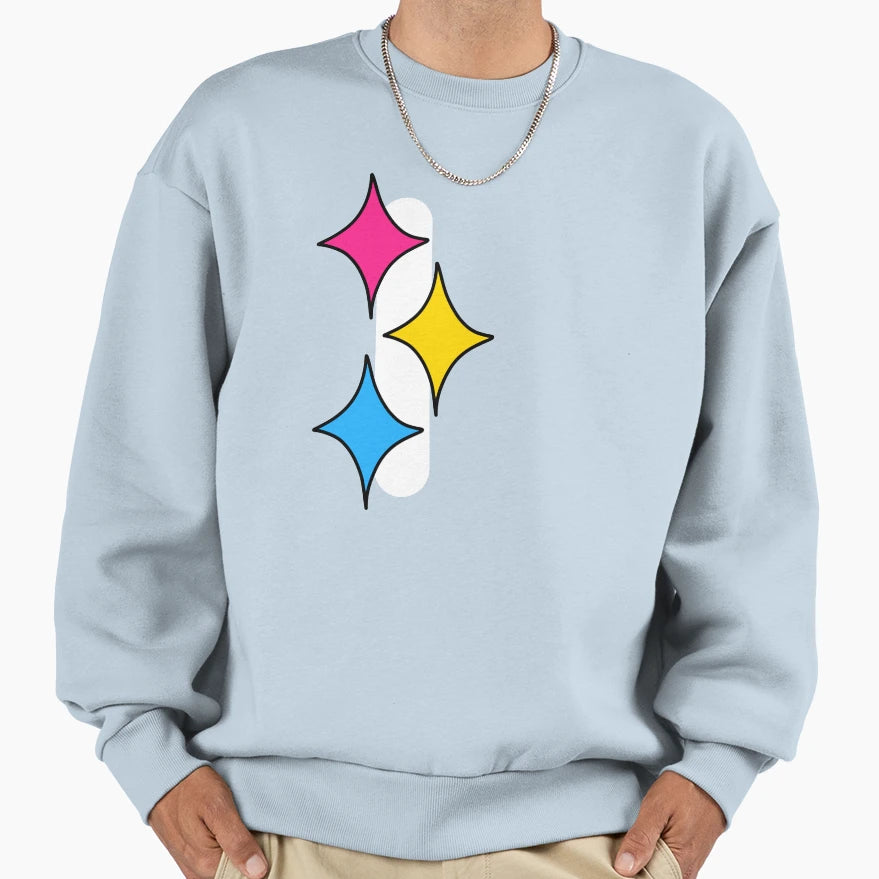 Pan Pride Stars Sweatshirt - Minimalist Print Men Women - T-Shirt, Sweatshirt, Hoodie
