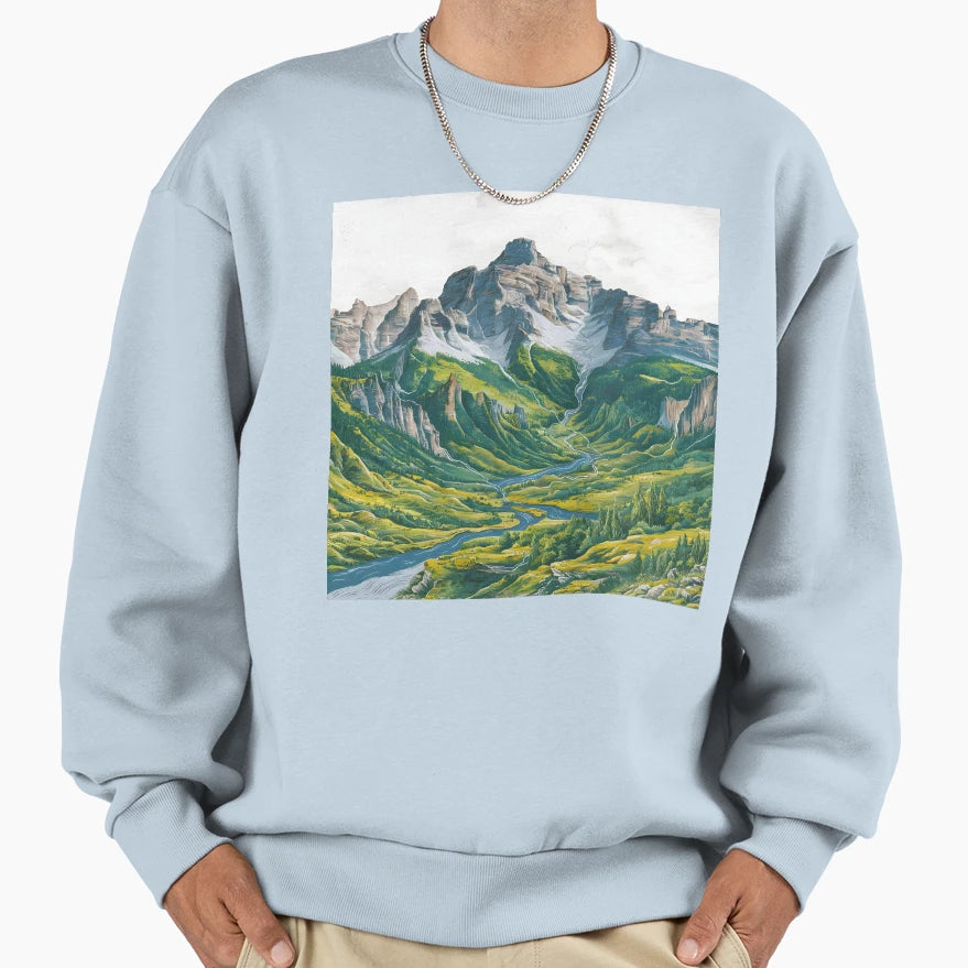 Mountain Range Mid West America Sweatshirt - Aesthetic Graphic for Adults - T-Shirt, Sweatshirt, Hoodie