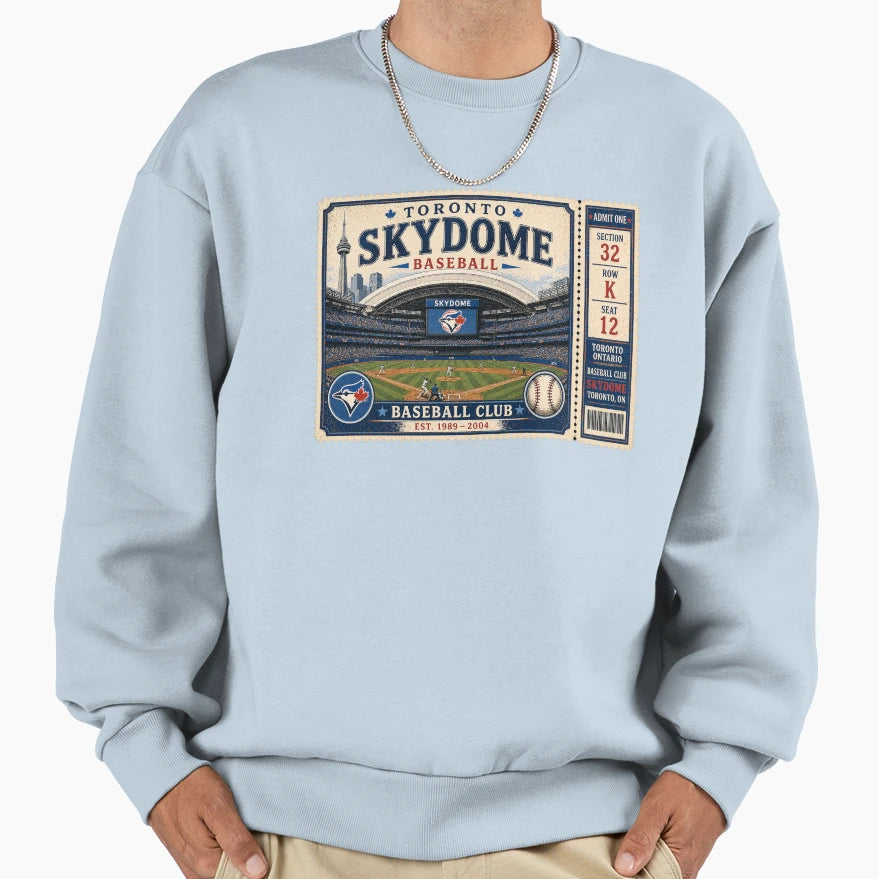 Copy Toronto Baseball Ticket Stub Sweatshirt - Novelty Apparel Men Women - T-Shirt, Sweatshirt, Hoodie